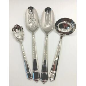 LENOX Kirk Stieff Cannonade Hostess Serving 4 pc Set Stainless Flatware NIB VTG